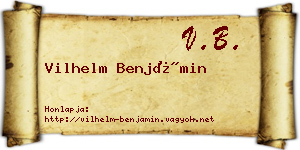 Vilhelm Benjámin névjegykártya